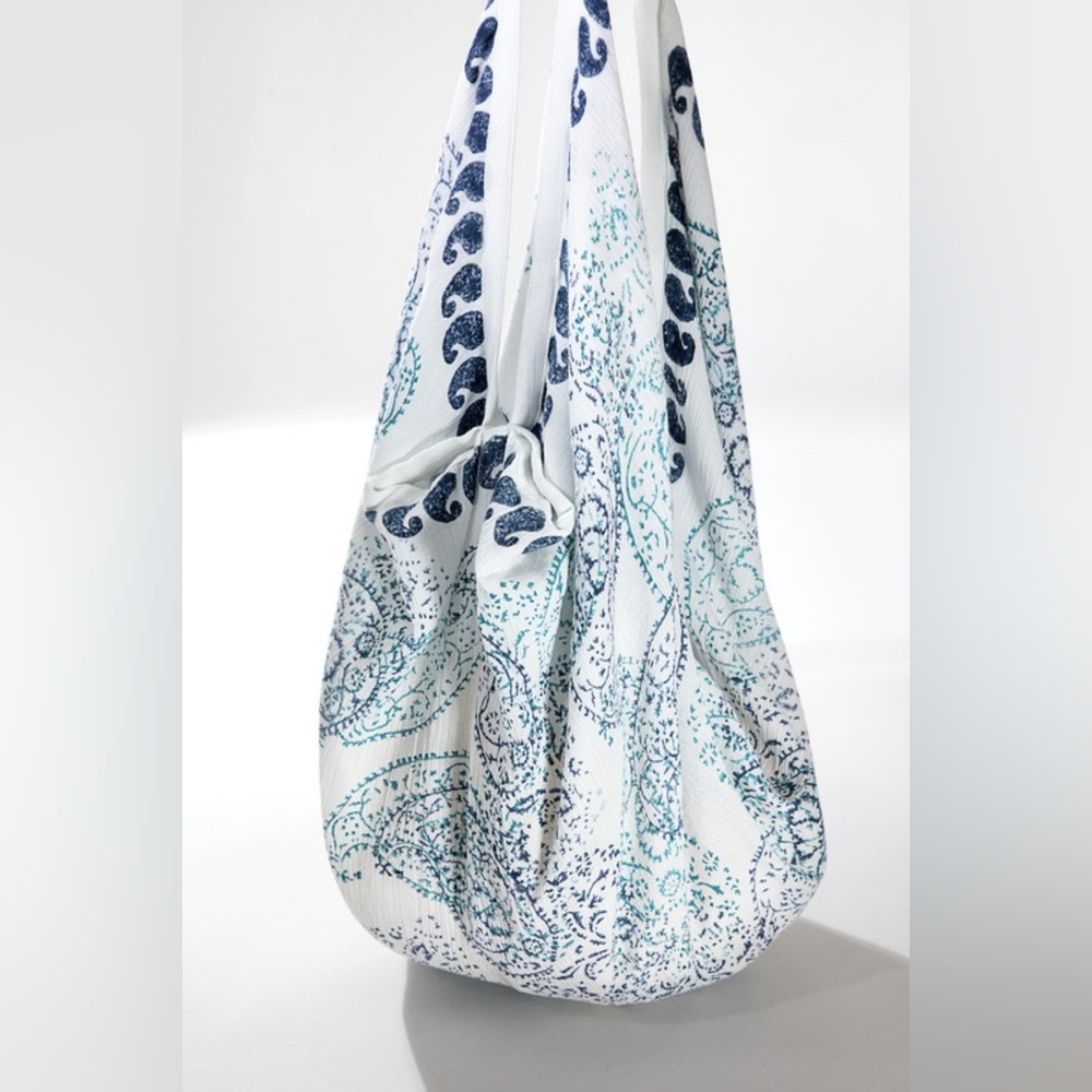 Hobo Beach Yoga Boho Chic Shoulder Bag - Handblock Paisley Print - Fine Cotton - Picture 3 of 6